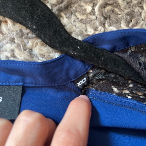 The Kooples Blue Button-down Blouse with lace trims - Picture 6 of 11